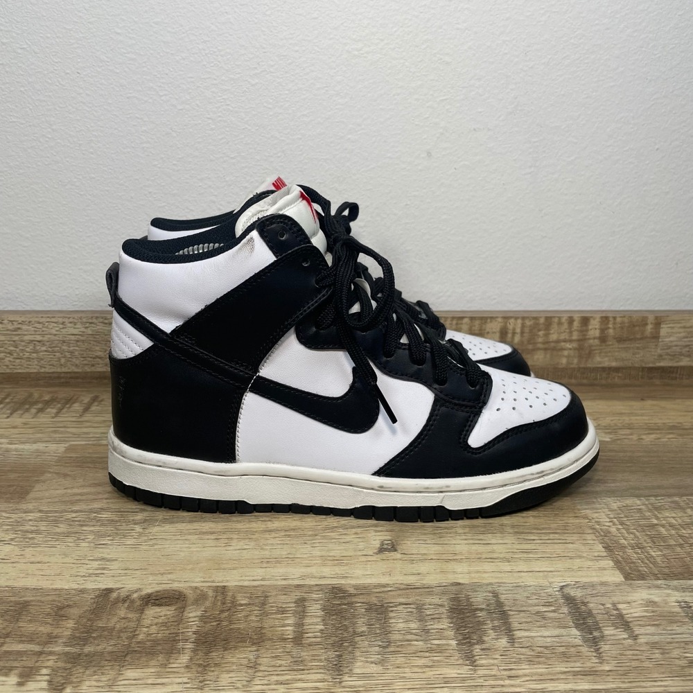 Nike Dunk GS High Top Sneakers Black White Panda Youth 5Y Women's 6.5 DB2179-103